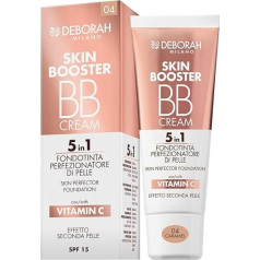 Deborah Milano BB Cream Skin Booster No.04 Caramel SPF 15 Vitamin C Tinted Face Cream for Second Skin 30ml