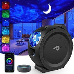 Starry Sky Projector, 3 in 1 Star Light Star Projector Smart Home Compatible Alexa Google Assistant, Galaxy LED Star Projector Lamp Night Light for Children Party Bedroom Home Cinema (Black)