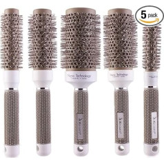 Hair Salon Brushes Ceramic Round Thermal Brushes Curling Brushes Styling Brushes Hair Drying Brushes Full Set (1 Set = 5 Sizes)