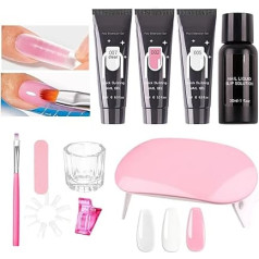 Verlängerungsgel-Set – Hochfeste Poly-Builder-Formel, komplette Maniküre-Werkzeug-Kollektion, anhaltendes Glanz-Finish, vielseitiges künstlerisches Styling-Erlebnis für Studenten, Frauen, Damen
