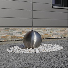 ESB3 Brushed Stainless Steel Ball Fountain 30 cm with Stainless Steel Ball Decorative Fountain for Garden