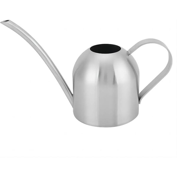Stainless Steel Watering Can, 1000 ml Small Watering Can with Long Spout, Indoor Plant Sprinkler, Flower Watering Can, Bonsai, Mini Watering Can for Office, Home, Balcony, Garden, Plants (Silver)
