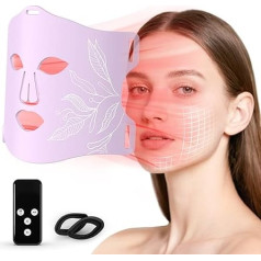 LED Face Mask with 8 Colours and Cooling Function, Silicone Mask with Near Infrared Light for Skin Tightening and Care Routines