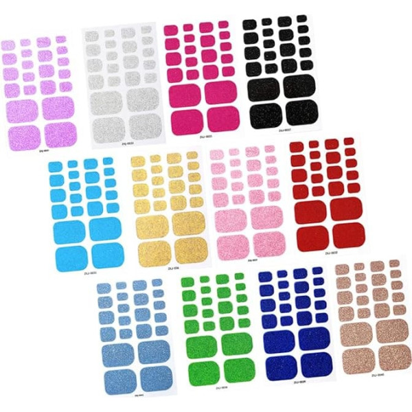 Self-Adhesive Toenail Stickers with Glitter Finish, Waterproof, Breathable, Easy to Use, Nail Stickers for Women and Girls, Versatile for Everyday Use and Events