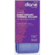 Diane 3 x Self Grip Ion Ceramic Rollers Blue 1.5