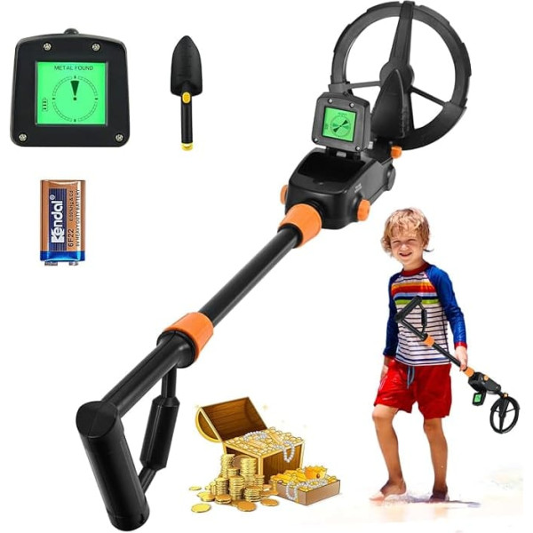 Metal Detector for Kids with LCD Display and Waterproof Search Coil, Adjustable Sensitivity, Lightweight Metal Detector for Beginners