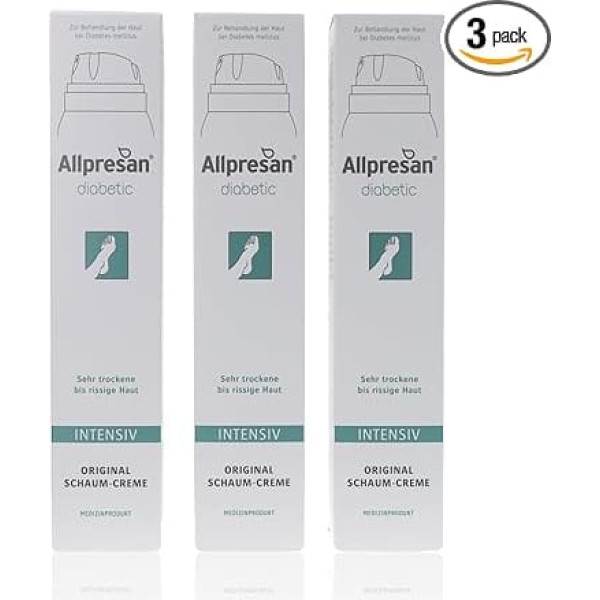 Allpresan Diabetic Intensive Foam Cream for Diabetes Mellitus for Very Dry to Cracked Foot Skin 200 ml (Pack of 3)