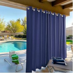 Amgo Wasserdichte Outdoor-Vorhänge, 137,2 x 274,3 cm, Blau