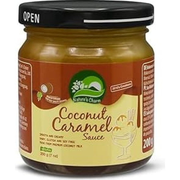 Nature's Charm Coconut Caramel Dessert Sauce - Coconut Based Sauce - Ideal for Sweet Topping - 1 x 200g