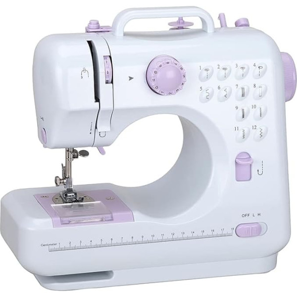 Simple Sewing Machines, 12 Stitch Multifunctional Sewing Machine Double Lines Household Sewing Machine Overlock Sewing Machine with Two Speeds for Children and Beginners