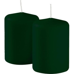 Risthò Pack of 4 Dark Green Pillar Candles Diameter 7 cm Height 10 cm