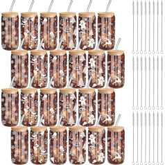 Coffee Cups with Lids and Straws, 16 Ounces Santa Claus, Christmas Tree, Elk, Ice Glass, Coffee Cups with Lids and Straws, Cute Drinking Glasses, Christmas Mugs Gift Set