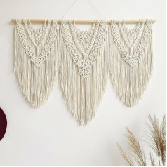 Hibisaws Macrame 110 cm (W) x 82 cm (H) Boho Tapestry, Large, Handwoven, Bedroom Wall Decoration, Balcony Decoration, Wall Decoration, Gift for Women