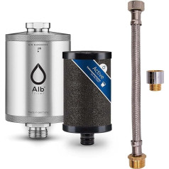 Alb Filter Active drinking water filter for the under sink including 40 cm standard connection set. Against harmful substances, sediment and chlorine. Made of high-quality stainless steel.