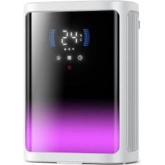 Electric Dehumidifier, 2.8 L, Room Dehumidifier with Defrost Function & Automatic Shut-Off, Timer, Coloured Night Light, Quiet Dehumidifier 800 ml/T for Home, Basement