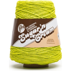 Lily Sugar N Cream Cones Hot Green Yarn, 1 Pack of 400g, 100% Cotton, No.4 Worsted (Medium), 600m - Knitting/Crochet