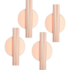 PATIKIL Wall Flower Vase Tube, Pack of 4 Metal Flower Vases, Wall Mounted Flower Vase, Dried Flowers, Vase Stand for Flower Decoration, Rose Gold