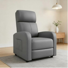 GarveeHome Relaxing Chair, TV Chair, Recliner Chair with Reclining Function, Upholstered Chair, Linen, Adjustable, Single Recliner Chair, Living Room, Bedroom, Home Cinema