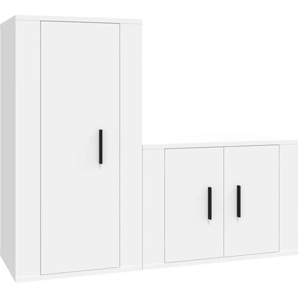 TV Schrank,2-TLG. TV-Schrank-Set Weiß Holzwerkstoff,TV Board Hängend Schrank Fernsehschrank TV Bank Wohnzimmer Möbel Modern Wandschrank für Wohnzimmer Schlafzimmer