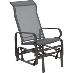 Outsunny Rocking Chair Garden Chair Relaxing Chair Garden Swing Garden Metal Swing Chair for Garden Patio Balcony Texteline Grey 60 x 73 x 104 cm