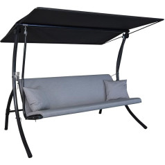 Angerer Freizeitmöbel GmbH Motion Zip Hollywood Swing - Garden Swing Made in Germany - Swing for Sitting, Lying and Relaxing - Includes Bed Function - Easy Assembly (Light Grey Weatherproof)