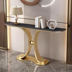 Konsolentisch, Sofatisch aus Metall, Flurtisch, Eingangstisch für den Flur, schmaler Tisch hinter der Couch für den Eingangsbereich, Wohnzimmer, Foyer (Schwarz 2.120 * 30 * 80 cm)