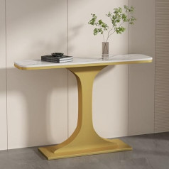 Industrial Console Table, Narrow Entrance Table, Farmhouse Hallway Sofa Table with Storage Space, Elegant Accent Furniture (Gold, 31.5 Inch) - Perfect for Living Room and Entryway