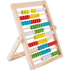 Abakus Rechenrahmen Mathematik-Abakus for Den Unterricht, 10-reihiger Holz-Abakus for Mathematik Mit Mehrfarbigen Perlen Büro Deko