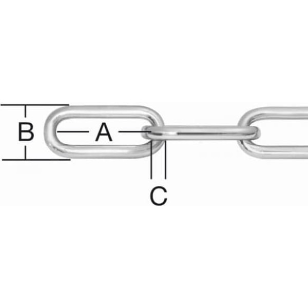 Vormann 008200040Z Round Steel Chain, Form C, Galvanised, 4 mm, 60 Metres