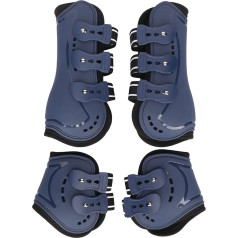 Horse Tendon Gaiters Adjustable Open Front Fetlock Toe Breathable Protective Tendon Gaiters for Jumping Set of 4 Blue