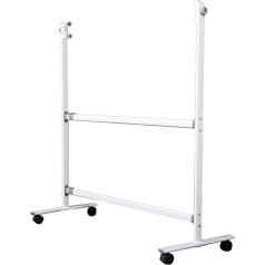 Mobile Metal Stand for Whiteboard, Blackboard, Notice Board, 360° Rotation, Durable, Portable, Adjustable, Dry Wipe Board Easel, White