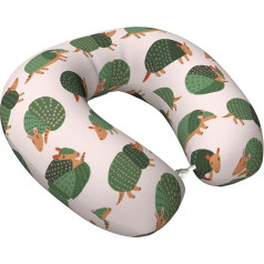 VOSERY Cute Armadillo Travel Pillow, Memory Foam Neck Pillow, Comfortable Travel Neck Pillow, U Shape, Travel Neck Pillow for Sleeping, Plane Travel, Car, Home, Office