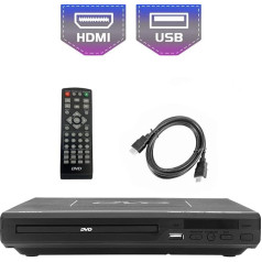 KCR DVD Player for TV, DVD/CD/MP3 with USB Port, HDMI and AV Output (HDMI and AV Cable Included), Remote Control