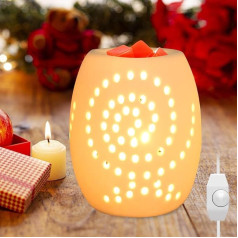 Wax Melt Warmer - Ceramic Oil Burner, Electric Oil Burner, Aroma Lamp for Scented Wax, Ceramic Oil Burner, Room Fragrance with Tea Light, Warmer for Essential Oils for Yoga, Bedroom, Office