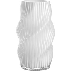 LEONARDO HOME Verdi Vase, 1 piece, artistic flower vase for table decoration, eye-catcher thanks to curved design, glass vase for bouquets, elegant table accessory, height 30 cm, white, 055276