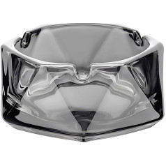 Aschenbecher aus glas groß,Zigarren Aschenbecher,Haushalts/Restaurant Ashtray,Kristall-Aschenbecher,Windfester Aschenbecher für Innen/Außenbereich-Desktop Mülleimer mit Leder Matte(Bernstein)