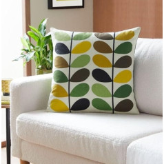 Orla Kiely Multi Stem Cushion - Far Ochre 50 cm x 50 cm