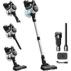 Powell Battery Vacuum Cleaner 30 Min, 1.2 L 2-in-1 Handheld Vacuum Cleaner, HEPA Filter, 270° Flex Tube, LED Floor Nozzle, 2 Suction Levels, Wall Charging Station, Pet Hair/Carpets/Hard Floors/Car