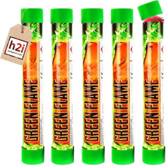 Bengalo - Bengal Fire | Pack of 5 | Green | 40 s | Powerful Hand Torch for Spectacular Light Effects | Luminous Torch & Lance Light with Bright Flame & Smoke | Ideal for Parties & Events | Cat F1