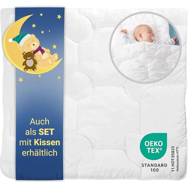 ZOLLNER Duvet for Toddlers, Suitable for Allergy Sufferers, Blended Fabric, Washable up to 95°C, 80 x 80 cm, Hotel Quality