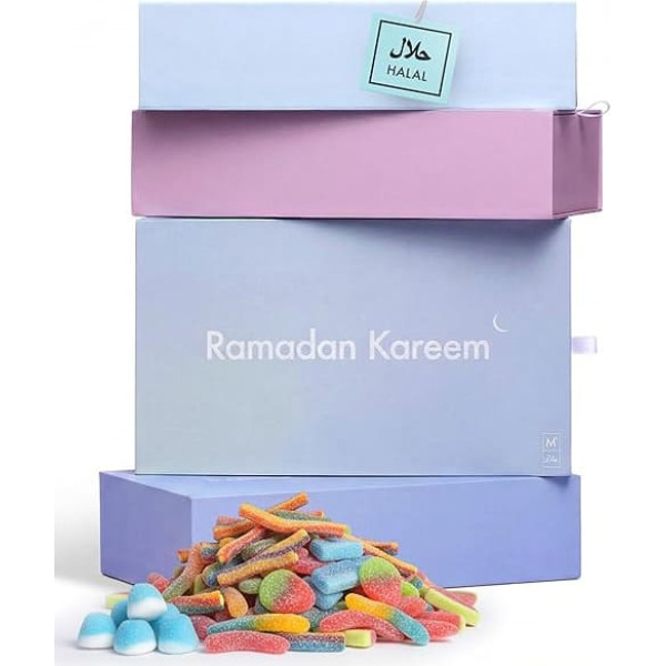 Miralina - Ramadan Kareem Gift Box - Halal Sweets - Eid and Sugar Festival Gifts - Ramadan Gifts - Fruit Gum - No Pork Gelatin - Gummy Bears