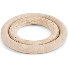 Travertine Trivet, 8 Inch Handmade Stone Trivet, Set of 2 for Hot Dishes, Hot Pots and Pans, Modern Pot Holders for Kitchen Countertops and Dining Table Decoration