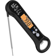 Meat Thermometer with Instant Read for BBQ and Grill, Fast Accuracy Backlight Waterproof for Cooking, Baking, Liquids, Chicken