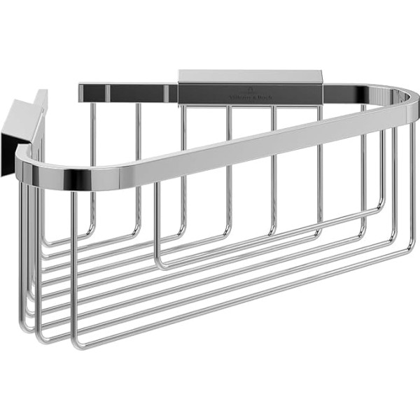 Villeroy & Boch Elements Tender Corner Shower Caddy Corner Wall Mounted Corner Shower Caddy Zinc Bathroom Shelf for Hygiene Items Accessories Shower 260 x 206 x 82 mm - Chrome