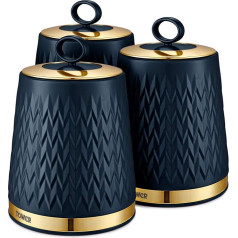 Tower Empire Kitchen T826091MNB Midnight Blue Tea Coffee Sugar Canisters Set of 3