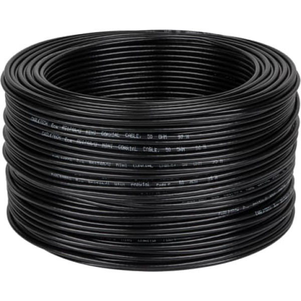 Koaksiālais kabelis RG174 50 Ohm 100m melns