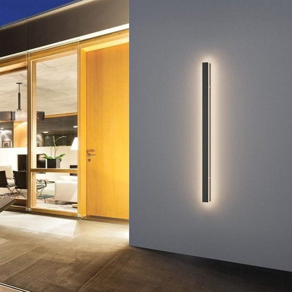 K-Bright 30 W Long Wall Light Villa Wall Light Black Wall Lights Waterproof IP65 Outdoor LED Wall Lamp for Gardens, Patios, Bedroom, Living Room, 100 cm, 4000 K