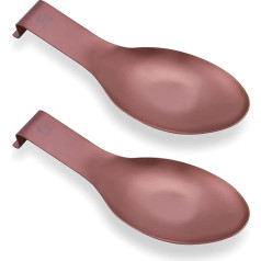 Stainless Steel Spoon Rest Kitchen Spoon Holder Counter Cooking Utensil Tray Spoon Heavy Duty Dishwasher Safe 2 Pack (Rose Gold)