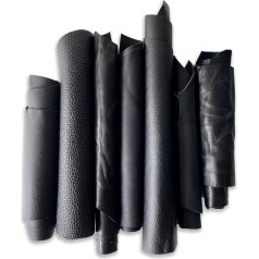 IPEA 1 kg cuts made of genuine leather colour black in random sizes - quarters with different shapes - leftovers from handmade production, leather pieces