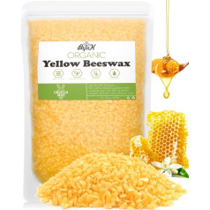 BOYUJK Yellow Beeswax Pastilles 2.3 kg, Candle Wax for Candle Making, Beeswax for Cosmetic Products, Organic Beeswax for Cosmetics for Body, Skin Care, DIY, Lip Balm